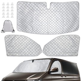 Junhui Thermomatte Fahrerhaus Innen für T5 T6, Sonnenschutz Auto Frontscheibenabdeckung Sonnenschutz Windschutzscheibe Innen Faltbar Abdeckung Frontscheibe Auto Sommer