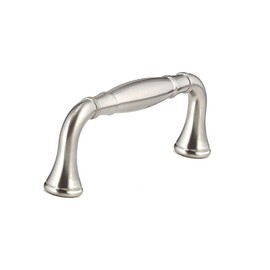 Richelieu Hardware BP79096195 Candiac Collection 3 3/4-inch (96 mm) Center-to-Center Brushed Nickel Traditional Curved Cabinet and Drawer Pull Handle for Kitchen, Bathroom, and Furniture