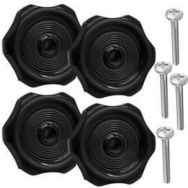 CYUXING 4Pcs RV Window and Vent Knob, Camper Window Crank Handle Turn Latch Vent Replacement with Screws Easy Operating 1" Shaft Interior Hardware Fits RV/Camper/Trailer