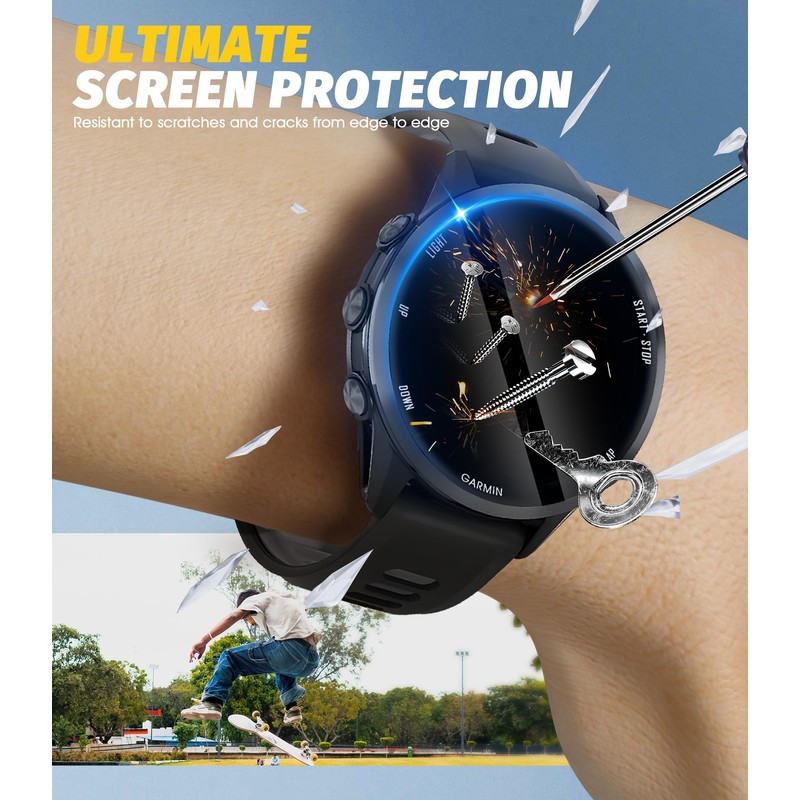 Orzero (5+3) Compatible for Garmin Forerunner 970/570 47mm, 5 Pack