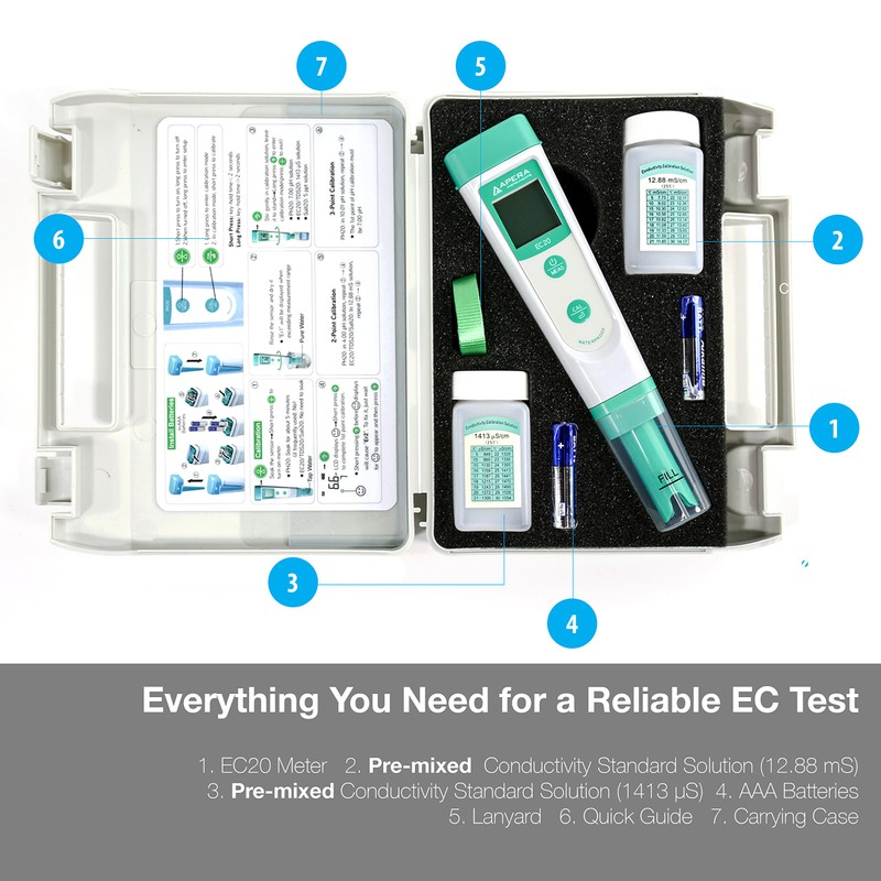 Apera Instruments Value Series EC20 Conductivity (EC) Pocket Tester Kit,