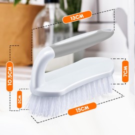 Lallisa 24 Pcs Scrub Brush for Cleaning Comfortable to Grip Heavy-Duty Brushes Bulk with Handle Flexible Stiff Bristles Scrubber Brush for Shower Carpet Kitchen Floor Tiles (Gray)