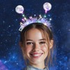 DRESBE Light Up Alien Headband Silver LED Disco Ball Headbands