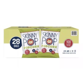 Skinnypop Skinny Pop Popcorn 0.65 oz, 28 Ct Gluten Free Dairy Free Non-GMO Snack Food