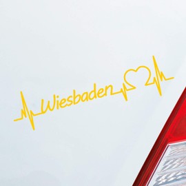 Car sticker in your choice of colour Wiesbaden heart puls city sticker love love approx. 19 x 5 cm car sticker