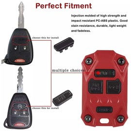 Unbranded Fit For JK Accessories Car Key Fob Case Cover for Jeep Wrangler JK 2007-2018 Red