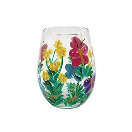 lesser and pavey LP47378 Butterflies Design Stemless Glass | Outdoor Gifts | Multi-color Accessory
