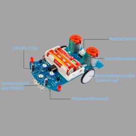 GERUI Two Sets School Education Practice Soldering Learning Electronics Kit, Smart Car Soldering Project Kits, Line by Robot DIY Electronics Education School Competition Soldering Kit