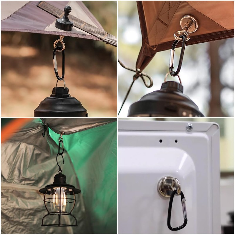 Vylro Pack of 4 Magnetic Hooks with Counterpart, Punch-Free Magnetic