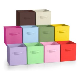 Cajas Organizadoras Plegables De Tela, 10 Colores