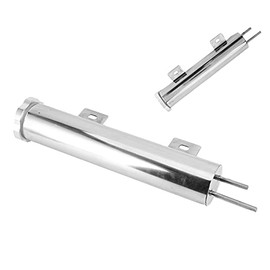 Radiador de Acero Inoxidable de 2x10 Pulgadas, Botella de Recuperación de Tanque de de Lata de Captura con Accesorios de Montaje Accesorio de Coche Universal