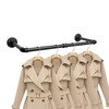 Jeasor Industrial Iron Pipe Clothes Hanging Bar DIY Wall-Mounted Garment
