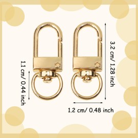 Tupalizy 20PCS Small Metal Lobster Claw Clasps Lanyard Clips Swivel Snap Hooks for Key Chains Purses Straps Bag Charms Dog Tags Zipper Jewelry Making Connector DIY Craft Projects, 32mm, Gold
