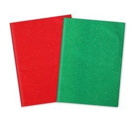 Whaline 100 Sheets Christmas Glitter Tissue Paper Green Red Sparkly Gift Wrapping Paper Decorative Art Paper for Xmas Home Party DIY Crafts Supplies, 14 x 20 Inch