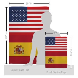 World Cup Spain USA Friendship Flag Banner Wall Art Flag Poles for Outside House Stand Outdoor Decorations Garden Tapestry Yard Signs FIFA Gifts Team Qatar Trophy Soccer Game Football Made in USA