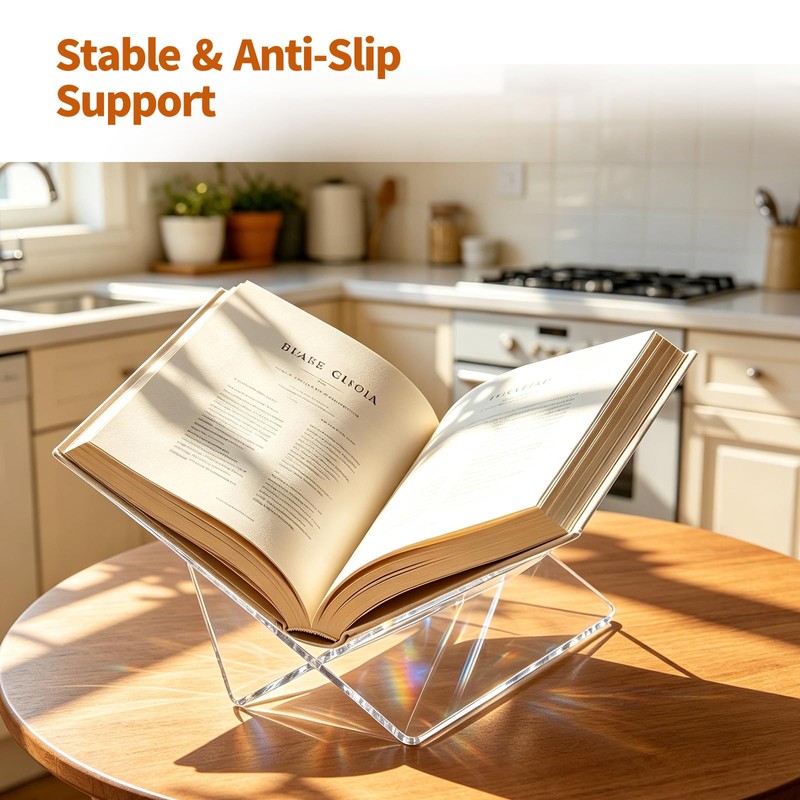Acrylic Book Stand for Display, Clear 5mm Book Holder, 13.7