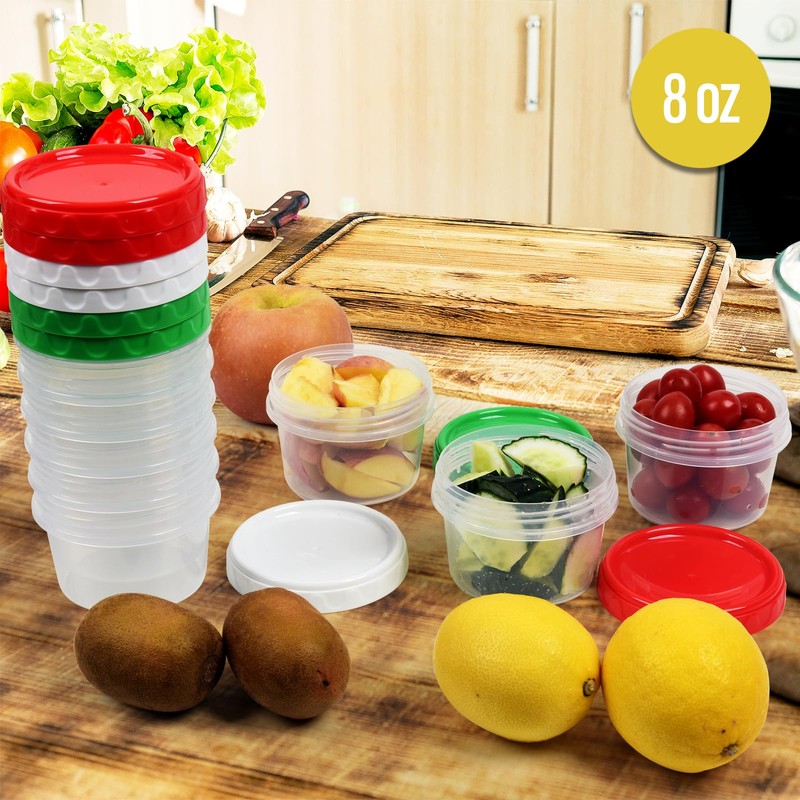 EONJOE 8 oz Small Freezer Containers with Lids Stackable Plastic