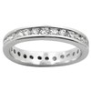 3.5MM Womens Full Eternity Channel Set Diamond Cubic Zirconia (CZ) Sterling Silver Band Ring for Women - 925 Sterling Silver - Anniversary Engagement Wedding Ring - Size P