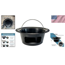 Effortless Ash Cleanup Can with Lid for Big Green Egg Grill - Rust Resistant