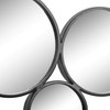 Stonebriar 37" Black Metal Multi Circle Wall Mirror with Attached