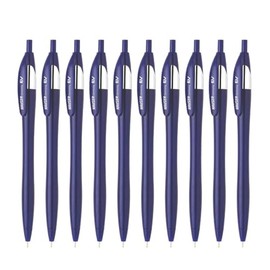 Hauser Germany Ev Retractable Ball Pen Wallet Pack | Minimalistic Stylish Body With Pocketable Clip | Blue Ink, Pack Of 10