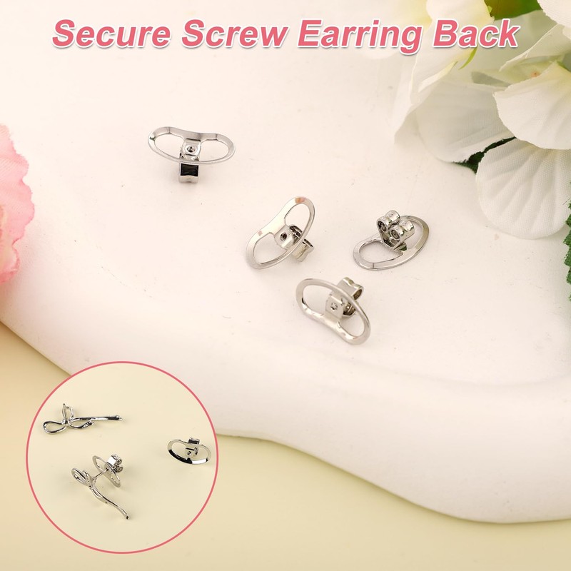 4pcs Earring Backs for Droopy Ears, Copper Earring Lifters Backs