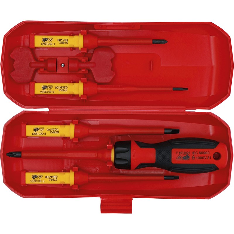 BGS VDE Screwdriver Set with Interchangeable Blades 8 Pieces