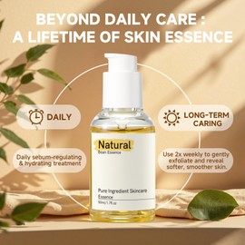 Bean Essence, 2 Pack Gentle Mild Exfoliating Hydrating Essence With Hyaluronic Acid Serum for Face Korea Skin Daily Care Hydrates & Plumps Dry Skin, 1.7OZ