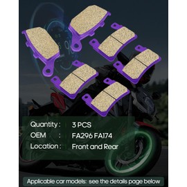 SCITOO Carbon Fiber Brake Pads Fit for 99 00 for Honda CBR600F4, 01 02 03 04 05 06 for Honda CBR600F4i, 03 04 for Honda CBR600RR