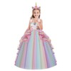 HOIZOSG Girls Unicorn Birthday Costume Princess Tulle Dress Sleeveless Christmas