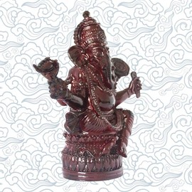 Ganesha Estatua de elefante hindú Dios del éxito riqueza resina ganesh ídolo indio decoración para boda y decoración Diwali (rojo oscuro)