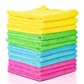 Albert Austin 12 Pack Ultra Soft Microfibre Cleaning Cloth for Home Use Highly Absorbent Lint Free Microfibre Cloth Machine Washable Cleaning Cloth for Car Kitchen Bathroom Windows Bike 32 x 32cm