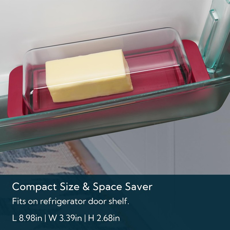 KITCHENDAO Airtight Butter Dish with Lid for Countertop and Refrigerator