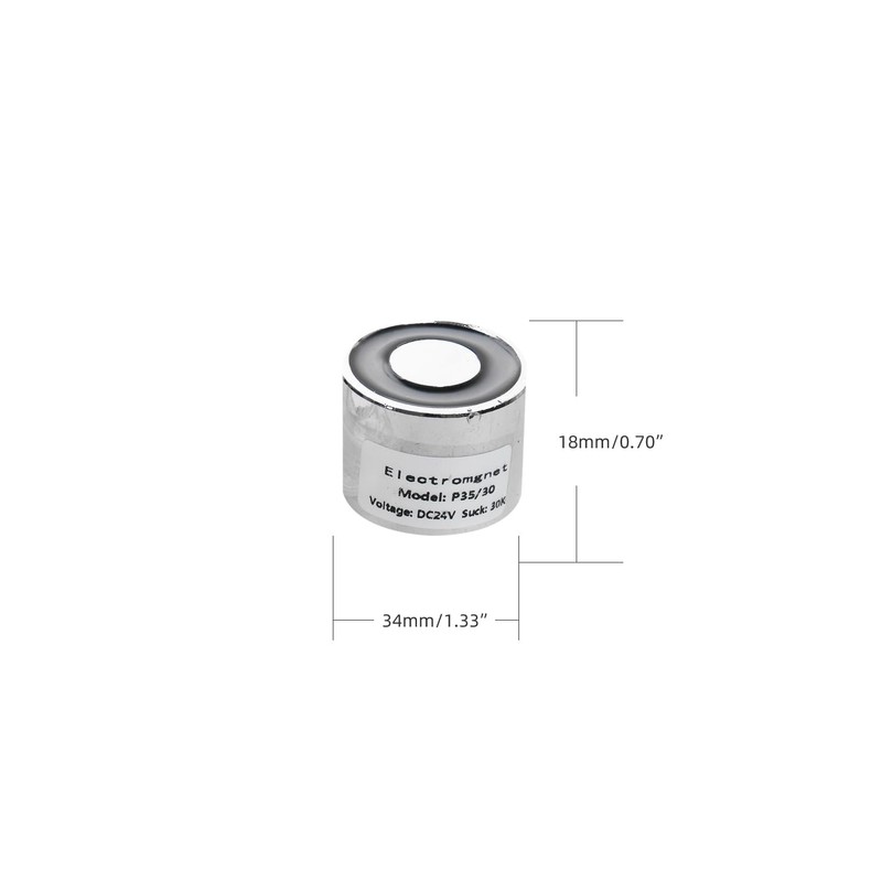 Electromagnet, 24 ± 2 V operating voltage, the maximum suction