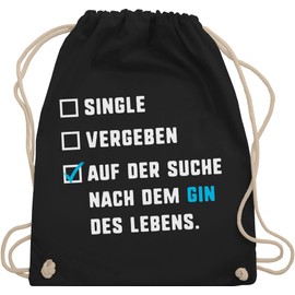 Shirtracer - Gym Bag Backpack - Festival Accessories - Single Gin of Life, 1 black