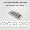 OUGOTHZ 200Pcs Fishing Split Rings, Stainless Steel Lure Connector Rings
