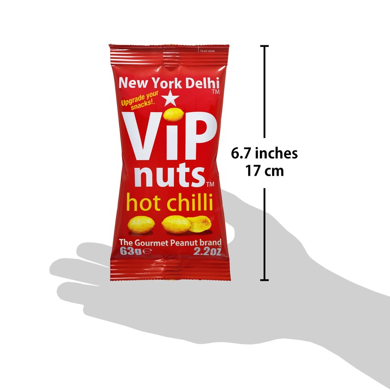 New York Delhi ViPnuts, Hot Chilli Flavoured Peanuts, Vegan, Gluten