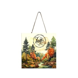 Handmade Fall Forest Handmade Wood Mini Small Sign Fall Decor, Door Hanger, Wreath Sign