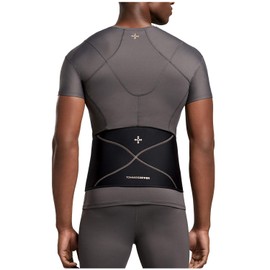 Tommie Copper Men’s Comfort Back Brace, Sweat Wicking Breathable Back & Muscle Compression Support for Everyday - Black - XX-Large/3X-Large