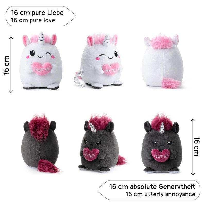 corimori Mood Cuddly Toy, 16 cm Plush Toy for Reversible,