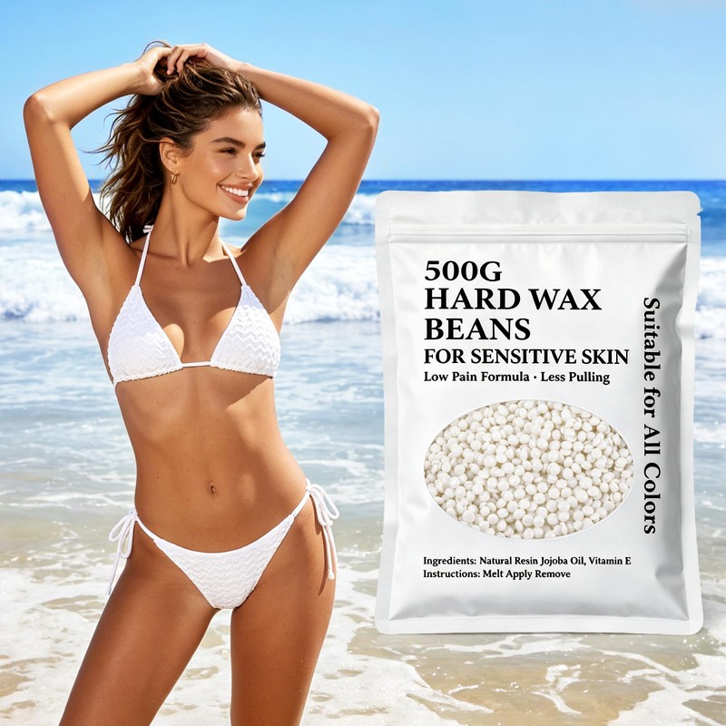Leaflai 500g Professional Hard Wax Beads for Hair Removal,White