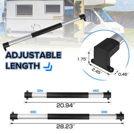 Donext 2PC RV Screen Door Handle Grab Bar, RV Door Handle Grab Bar for Motorhome Camper Trailer, Adjustable from 21-5/8 Inch to 28-5/8 Inch, with Non-Slip Grip Easy to Use