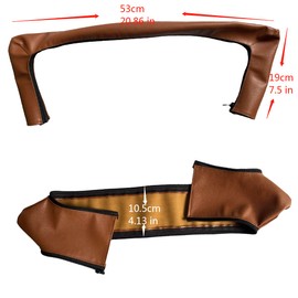 Pram Handle Cover PU Leather Compatible with Stokke Xplory V4 / V5 Stroller Removable Stroller Handle Sleeve with Zipper Opening Dustproof Water Resistant (Brown)