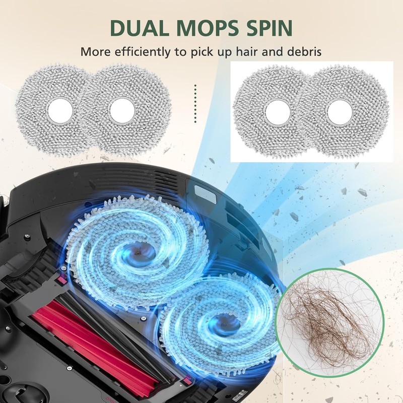 4 Pack Mopping Pads Microfiber Mop Cloths for Compatible with