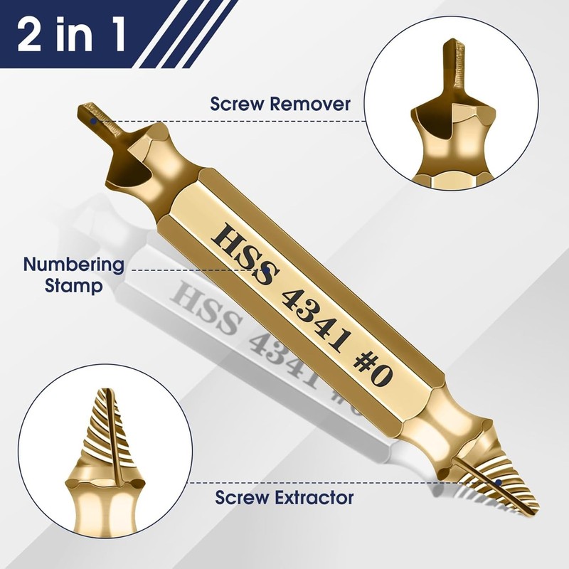 AYMBH Set 6-Piece HSS Drill Bit Kit for Stripped, Rusted,