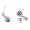 Miore Ladies 925 Sterling Silver Ruby Red and Diamonds Drop