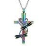 AIWENXI Dragonfly Cross Urn Necklaces for Ashes Infinity Cremation Necklaces