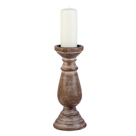 Biedermann & Sons Wooden Pillar Candle Holder, Brown, 9.75 Inch Tall - Fits 3 Inch Pillar Candle