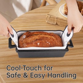 NiHome 4-Pack Silicone Bread Loaf Pan Liners, Reusable and Nonstick Silicone Bread Sling, Fit for 9x5, 9.5x5, and 10x5 Inch Loaf Pans, Dishwasher Safe, Easy to Clean (White)