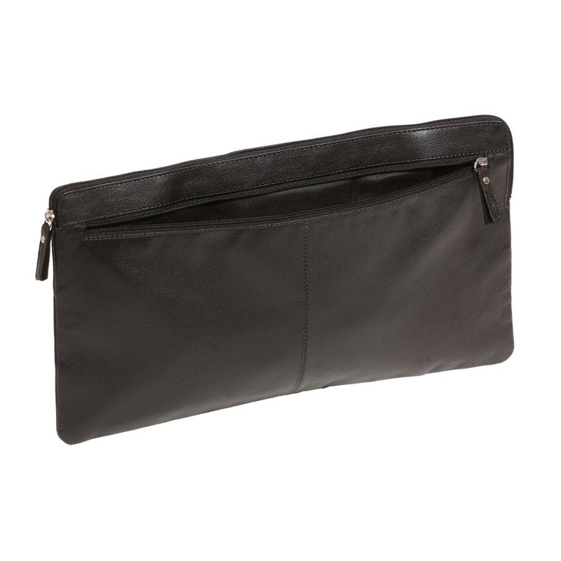 Bank deposit bag extra big LEAS, Genuine Leather, black -